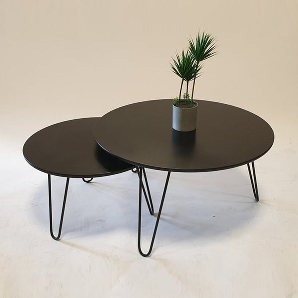 Tatami Round Living Lounge Center Side Hairpin Tables (Single Black) - zeests.com - Best place for furniture, home decor and all you need