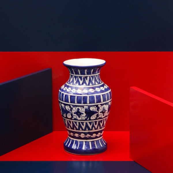 Early Adorna felicity Vase-Blue pottery - zeests.com - Best place for furniture, home decor and all you need