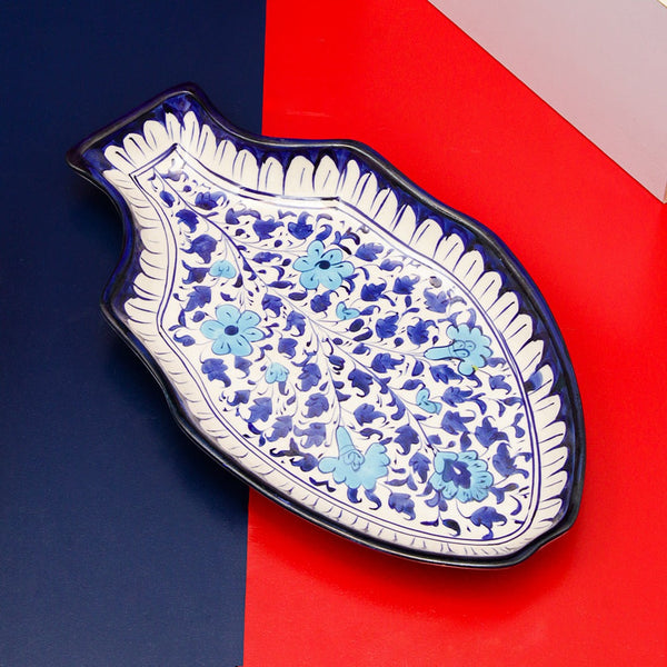 Ceramic Serving Fish Dish-blue pottery - Multani Art - zeests.com - Best place for furniture, home decor and all you need
