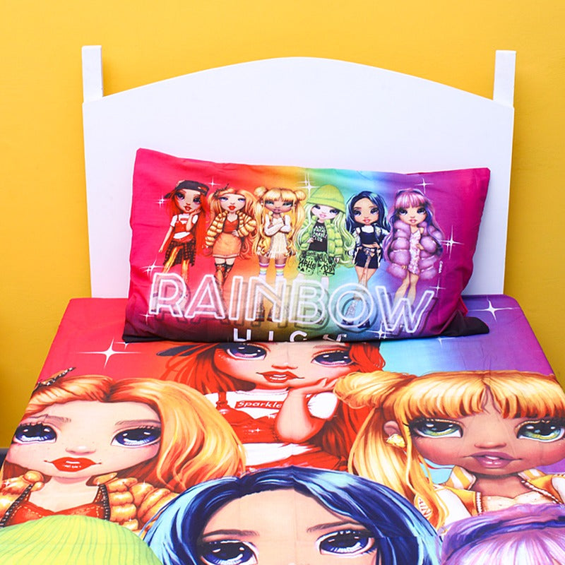 Rainbow "Girls Group" Bedsheet - zeests.com - Best place for furniture, home decor and all you need