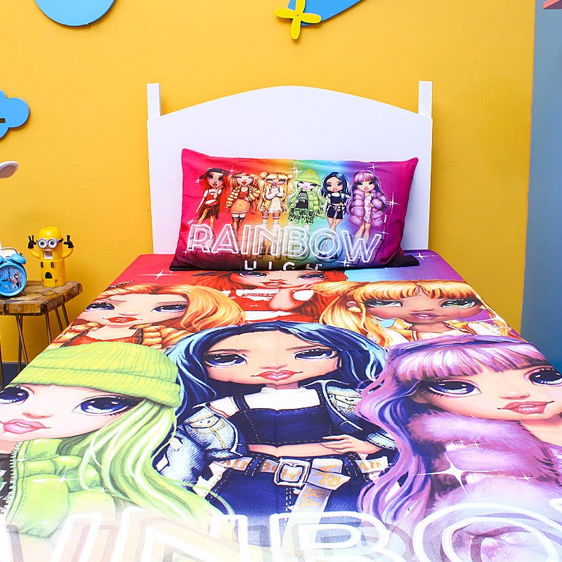 Rainbow "Girls Group" Bedsheet - zeests.com - Best place for furniture, home decor and all you need