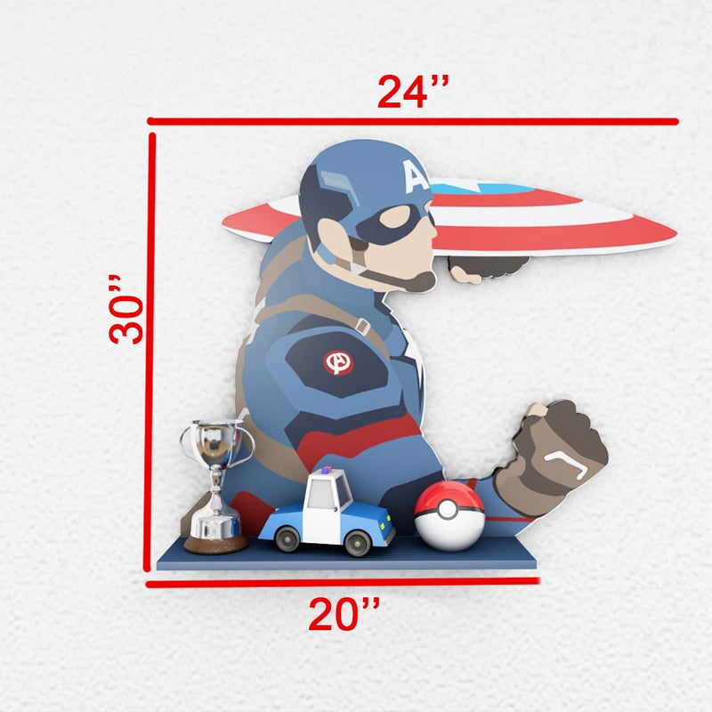 Captain America Marvel Kids Bedroom Floating Organizer Shelve Decor - zeests.com - Best place for furniture, home decor and all you need