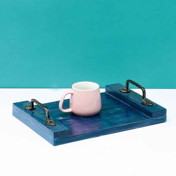 Majestic Solid Wood Kitchen Guest Snack Tea Serving Tray - zeests.com - Best place for furniture, home decor and all you need