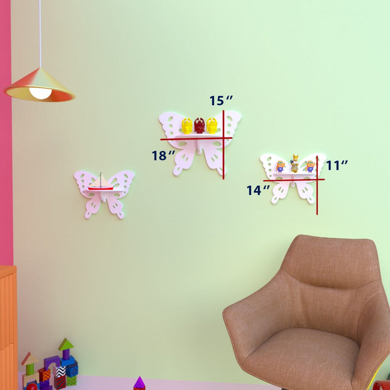 Crater Butterfly Kids Bedroom Floating Shelve Decor - zeests.com - Best place for furniture, home decor and all you need