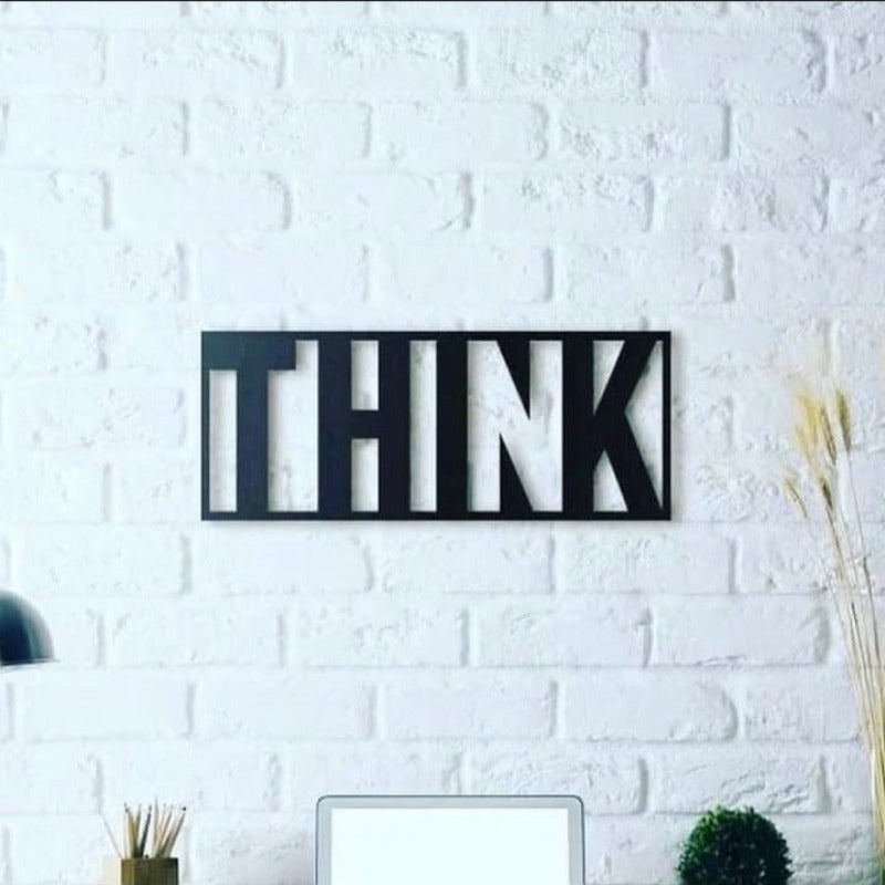 "Think" Motivation Wall Caption Lounge Bedroom Decor - zeests.com - Best place for furniture, home decor and all you need