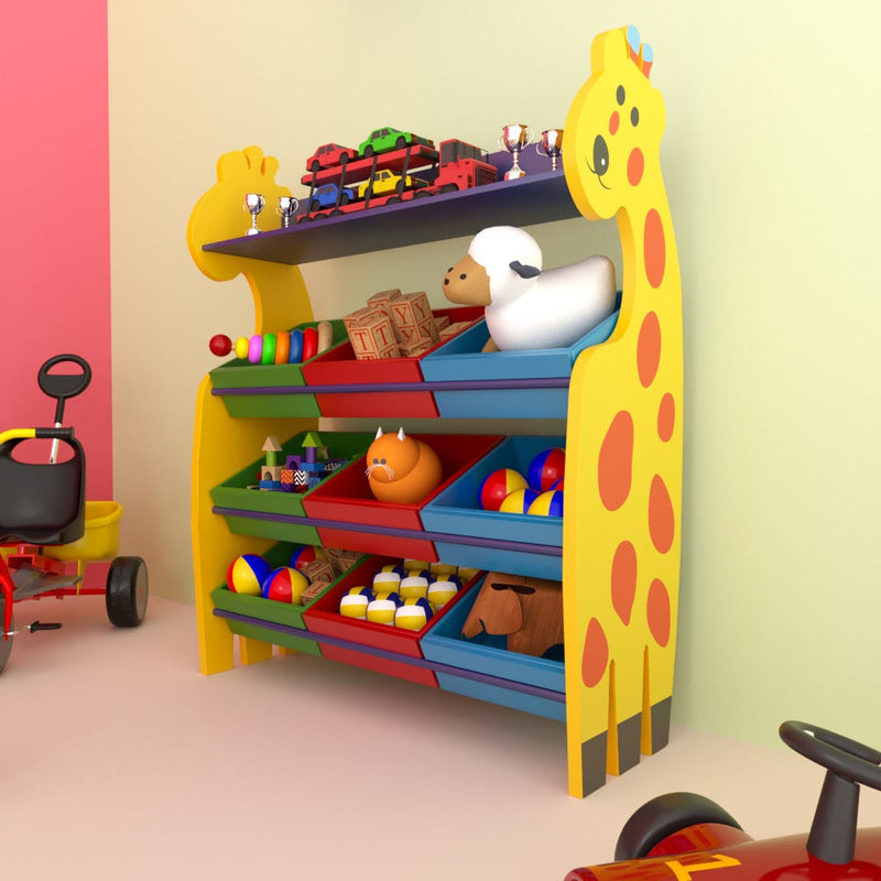 Shady Giraffe Kids Toy Bookcase Organizer Rack - zeests.com - Best place for furniture, home decor and all you need