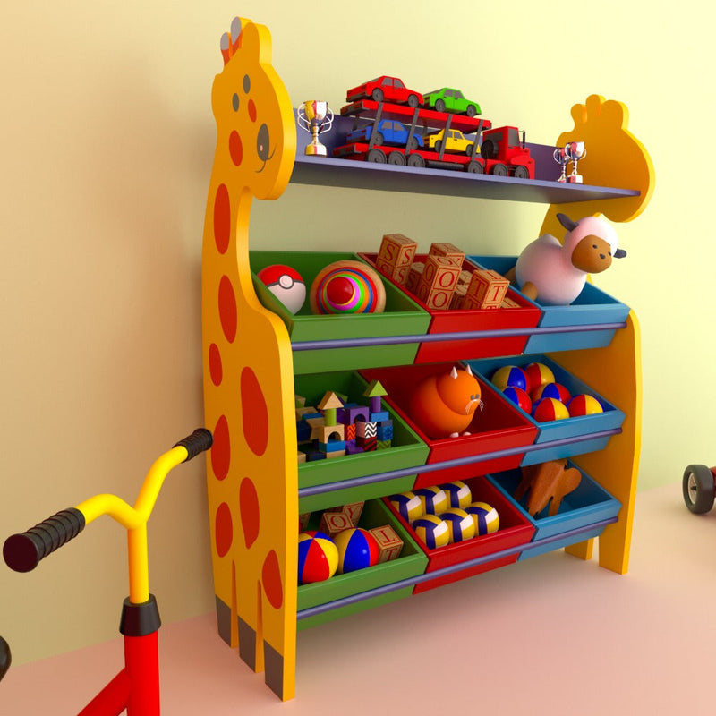 Shady Giraffe Kids Toy Bookcase Organizer Rack - zeests.com - Best place for furniture, home decor and all you need