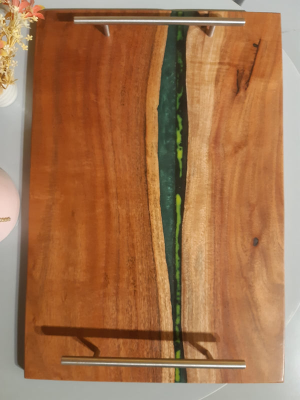 Pacific Epoxy Resin Wooden Tray - zeests.com - Best place for furniture, home decor and all you need