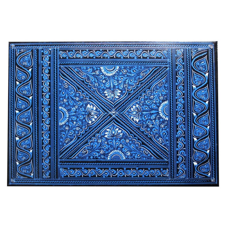 Wooden Hand Made Jewellery Box - Large - Blue - 13"x9"x3.5" - zeests.com - Best place for furniture, home decor and all you need