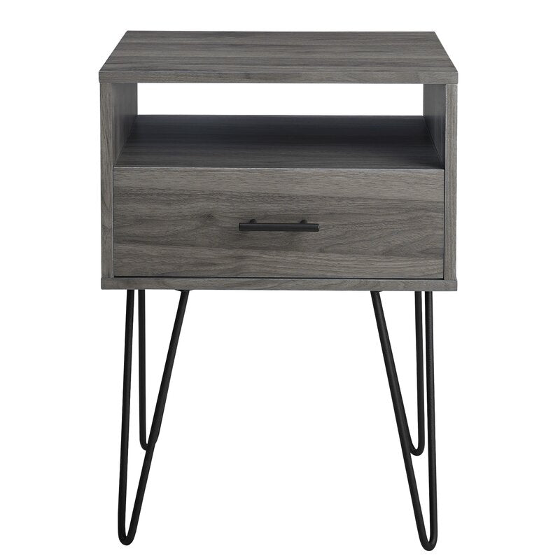 Rustic Living Lounge Coffee Center Side Hairpin Side Table (Greyish Cloud) - zeests.com - Best place for furniture, home decor and all you need