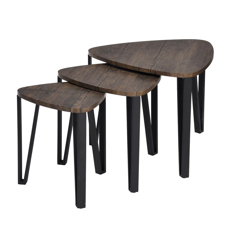 Idiosyncratic nesting tables (Dark wood grain finish) - zeests.com - Best place for furniture, home decor and all you need