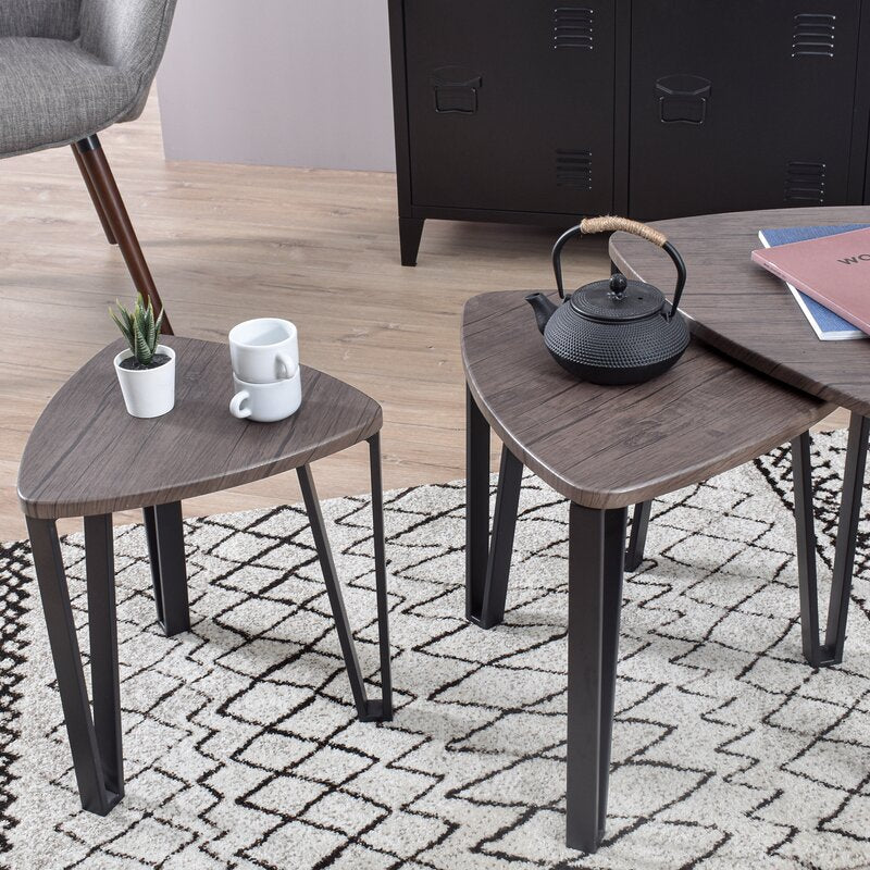 Idiosyncratic nesting tables (Dark wood grain finish) - zeests.com - Best place for furniture, home decor and all you need