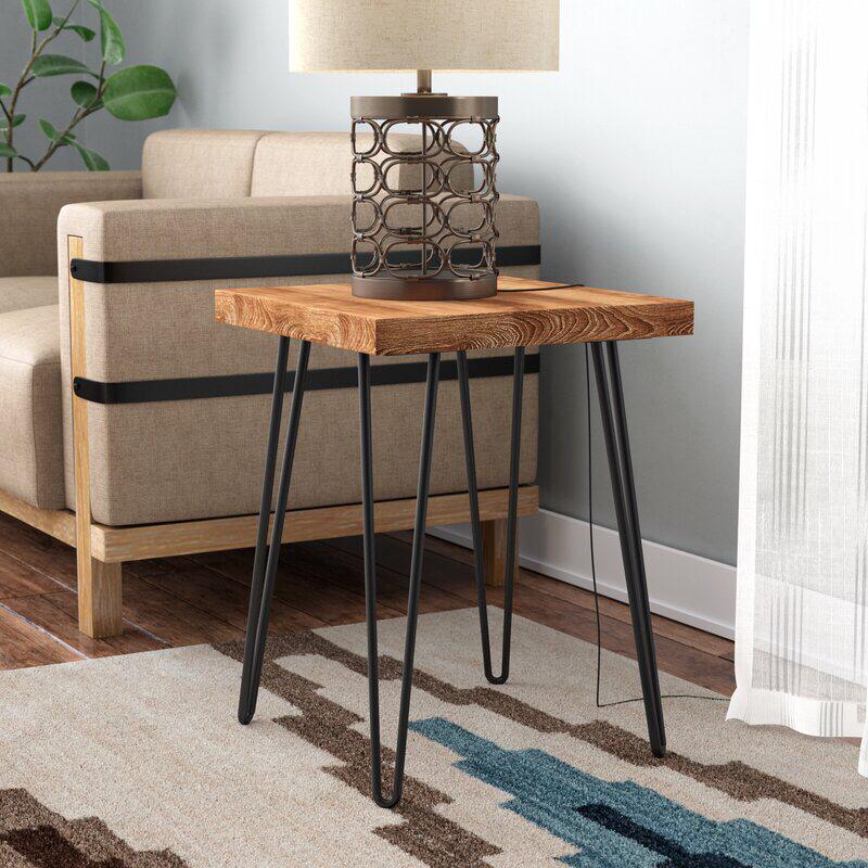 Solid Wood Hairpin Lounge Living Room Square Shaped Side Table - zeests.com - Best place for furniture, home decor and all you need