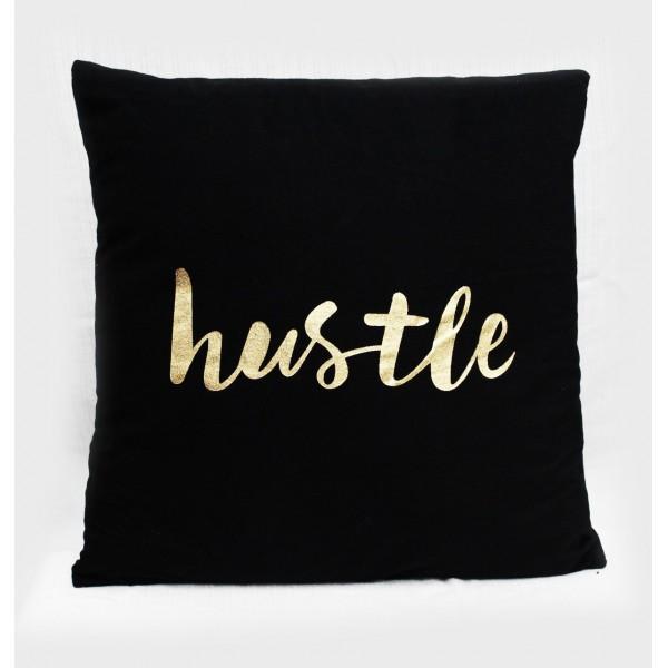 Hustle - Golden Printed Cushion Cover - zeests.com - Best place for furniture, home decor and all you need