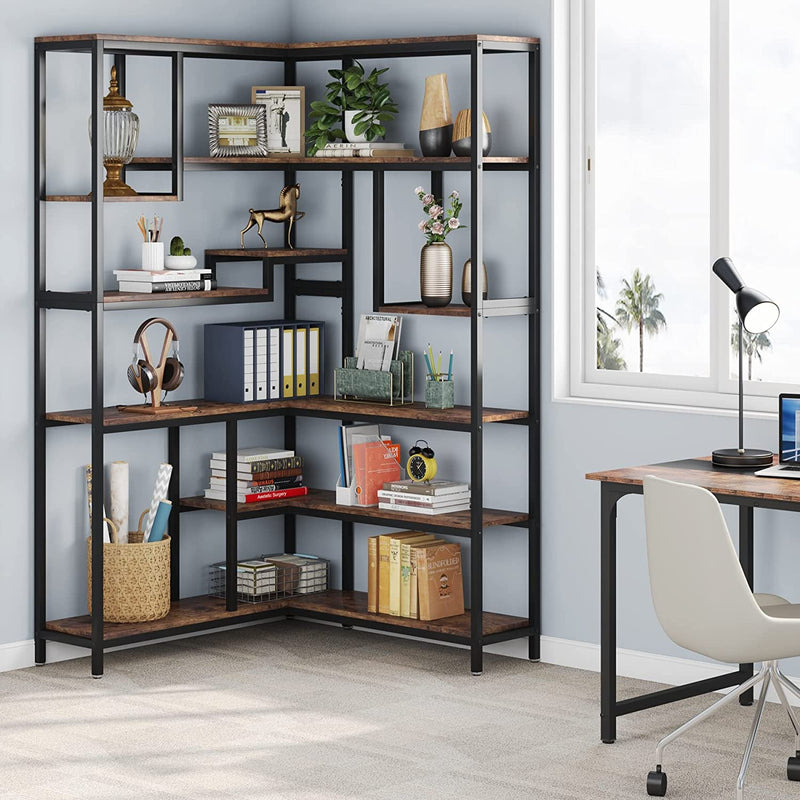 6 Shelf Sandine Corner Bookcase - zeests.com - Best place for furniture, home decor and all you need