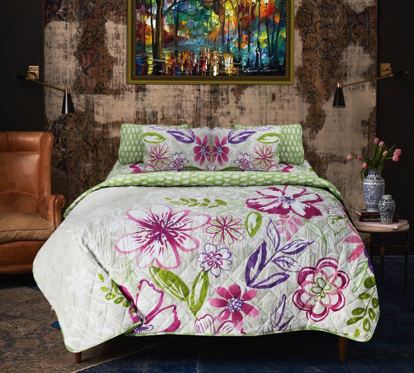 Bunch of Flowers - 6 Pieces - Bed Spread Set - Multi Floral - zeests.com - Best place for furniture, home decor and all you need
