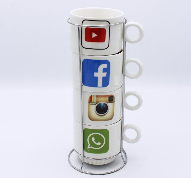 social icons Cup Tower - 4 pcs - zeests.com - Best place for furniture, home decor and all you need