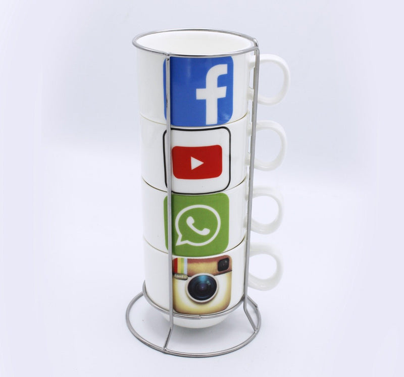 social icons Cup Tower - 4 pcs - zeests.com - Best place for furniture, home decor and all you need