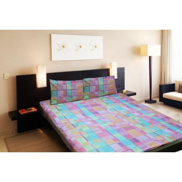 Rich Cotton Double Bed Sheet With 2 Pillow cases - Ecn029 - zeests.com - Best place for furniture, home decor and all you need
