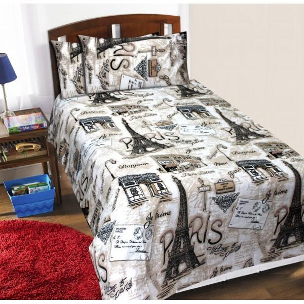 Eiffel Tower - Export Quality Cotton Bed Sheet - 3 pc set - zeests.com - Best place for furniture, home decor and all you need