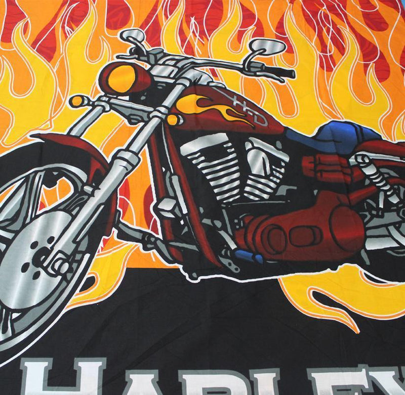 Single Kids Bed Sheet - Harley Bike Designed - zeests.com - Best place for furniture, home decor and all you need