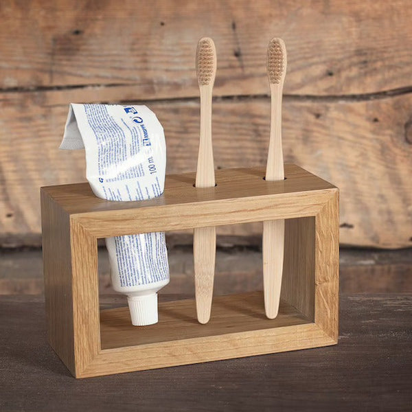 Woody Bathroom Toothpaste and Brush Holder - zeests.com - Best place for furniture, home decor and all you need