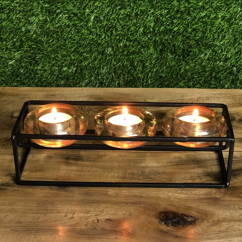 Metal Candle Stand with Glass Pot - zeests.com - Best place for furniture, home decor and all you need