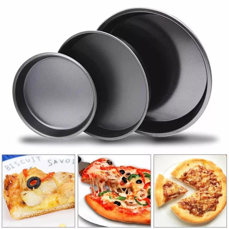 Non Stick Professional Pizza Pans (Pack of 3) - zeests.com - Best place for furniture, home decor and all you need