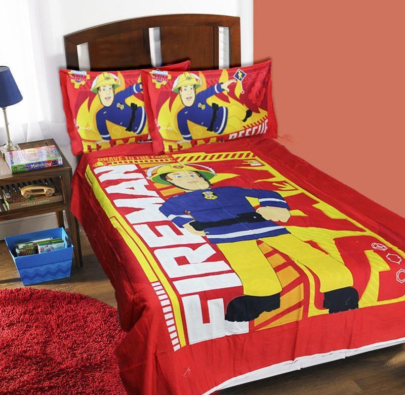Single Kids Bed Sheet - Satin - Fireman - zeests.com - Best place for furniture, home decor and all you need