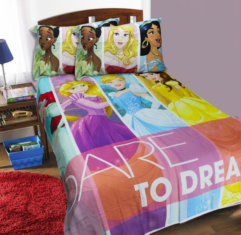 Single Kids Bed Sheet - Satin - Princesses - zeests.com - Best place for furniture, home decor and all you need