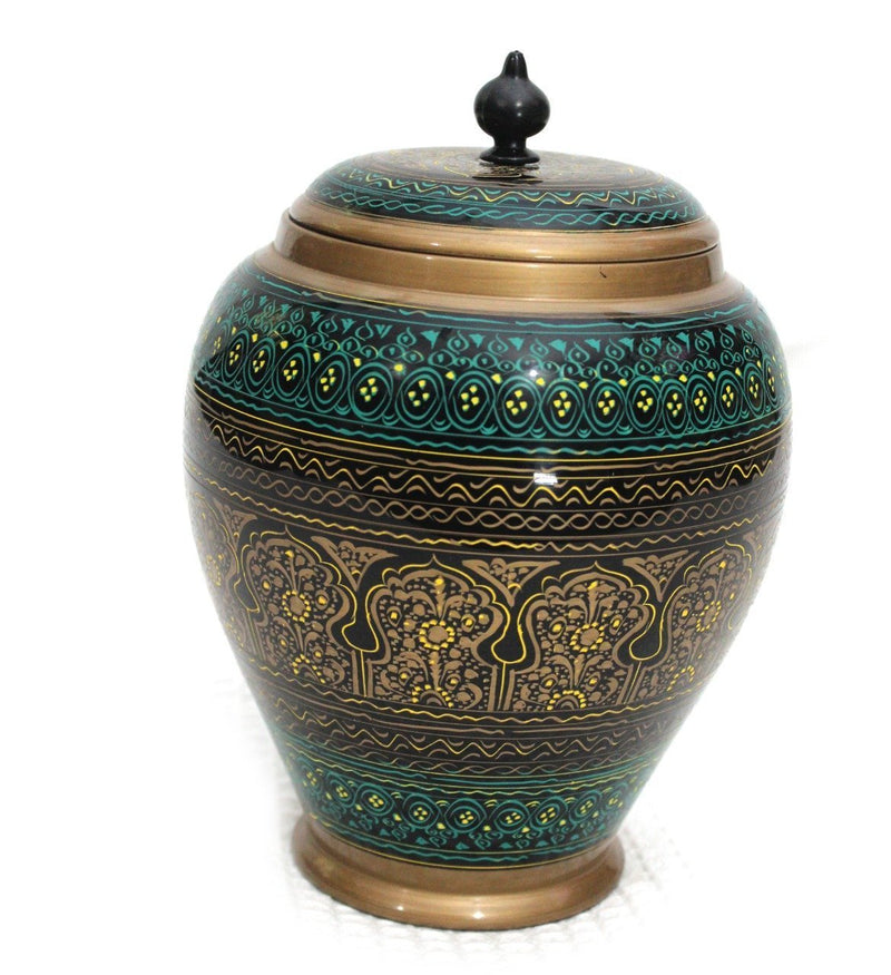Wooden Candy Jar in Nakshi Art 9'' - zeests.com - Best place for furniture, home decor and all you need