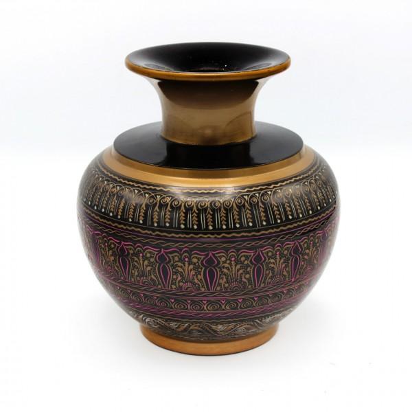 Wooden Pot - Medium - Purple and Golden - zeests.com - Best place for furniture, home decor and all you need