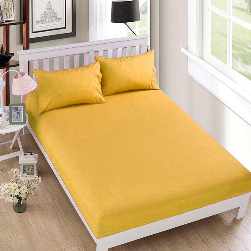 Ochre Cotton fitted Sheet - zeests.com - Best place for furniture, home decor and all you need