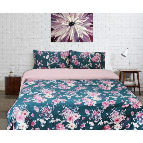 Export Quality Quilt Cover Set - 4 pcs - Green Floral - zeests.com - Best place for furniture, home decor and all you need