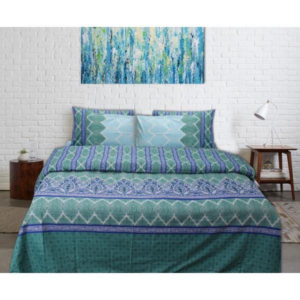 Quilt Cover Set - 6 pcs - Blue Green Floral - zeests.com - Best place for furniture, home decor and all you need