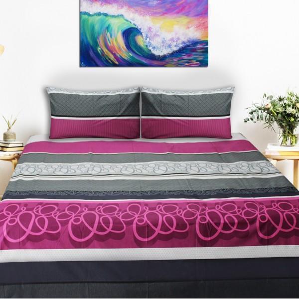 Export Quality Bed Sheet - Multi Color Patterned -qcb6 - zeests.com - Best place for furniture, home decor and all you need
