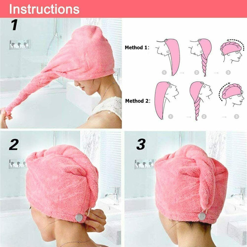 Turban Towel Microfibre Head Wrap - zeests.com - Best place for furniture, home decor and all you need