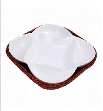Snack Plate with Braided Basket (Flower Shaped) - zeests.com - Best place for furniture, home decor and all you need