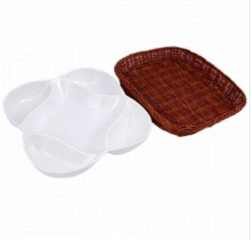 Snack Plate with Braided Basket (Flower Shaped) - zeests.com - Best place for furniture, home decor and all you need