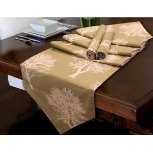TABLE RUNNER with mat 7 PC Set - Tree Pattern - zeests.com - Best place for furniture, home decor and all you need