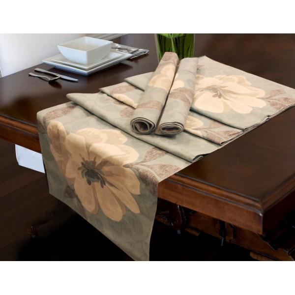 TABLE RUNNER 7 PCs SET - White Flower - zeests.com - Best place for furniture, home decor and all you need