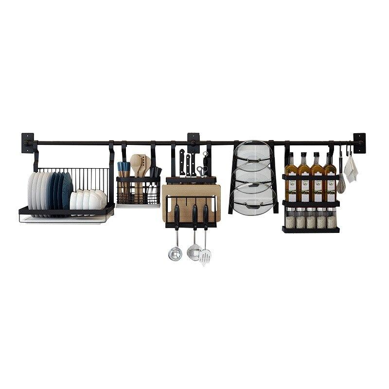 Punch Free Black Stainless Steel Rack - zeests.com - Best place for furniture, home decor and all you need