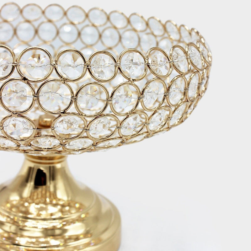 Golden Metal & Crystal Bowl - zeests.com - Best place for furniture, home decor and all you need