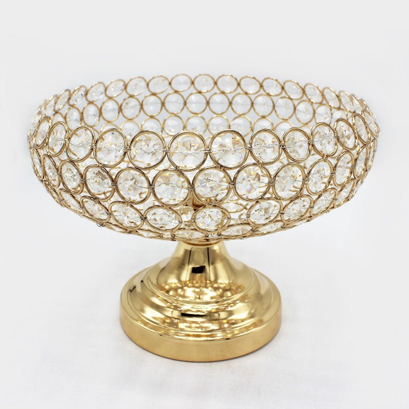Golden Metal & Crystal Bowl - zeests.com - Best place for furniture, home decor and all you need